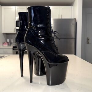 Pleaser Black Platform Stiletto Boots